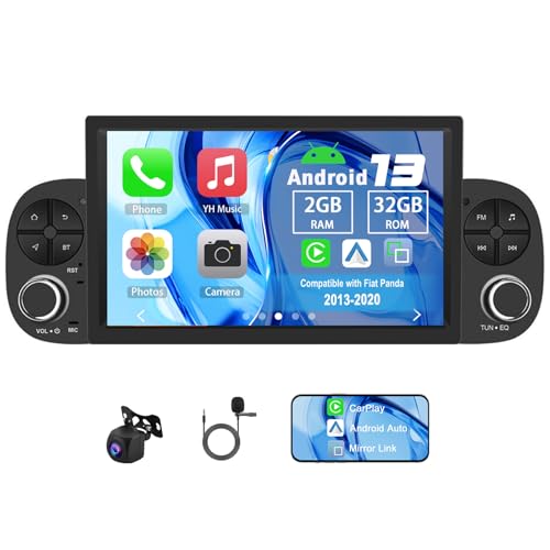 Slakerbe Android 13 Autoradio 2 Din mit Carplay Android Auto kompatibel mit FIAT Panda 2013-2020, 2G+32G 7 Zoll Auto Radio Stereo mit Bluetooth Navi WiFi FM RDS Rückfahrkamera Mic Slakerbe Android 13 Autoradio 2 Din mit Carplay Android Auto kompatibel mit FIAT Panda 2013-2020, 2G+32G 7 Zoll Auto Radio Stereo mit Bluetooth Navi WiFi FM RDS Rückfahrkamera Mic von Slakerbe