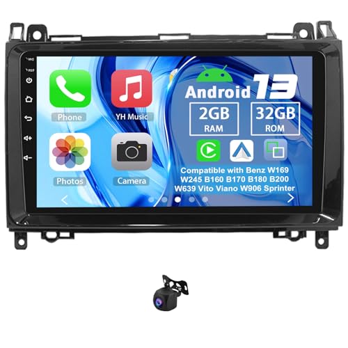 Slakerbe Android 13 Autoradio mit Carplay Android Auto kompatibel mit Benz W169 W245 B160 B170 B180 B200 W639 Vito Viano W906 Sprinter, 2G+32G 9 Zoll Auto Stereo mit WiFi FM RDS Rückfahrkamera Slakerbe Android 13 Autoradio mit Carplay Android Auto kompatibel mit Benz W169 W245 B160 B170 B180 B200 W639 Vito Viano W906 Sprinter, 2G+32G 9 Zoll Auto Stereo mit WiFi FM RDS Rückfahrkamera von Slakerbe