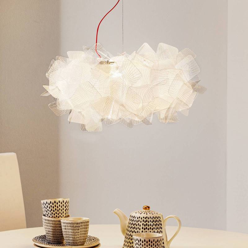 Slamp Clizia Pixel Hängelampe, Kabel rot, Ø 53 cm von Slamp