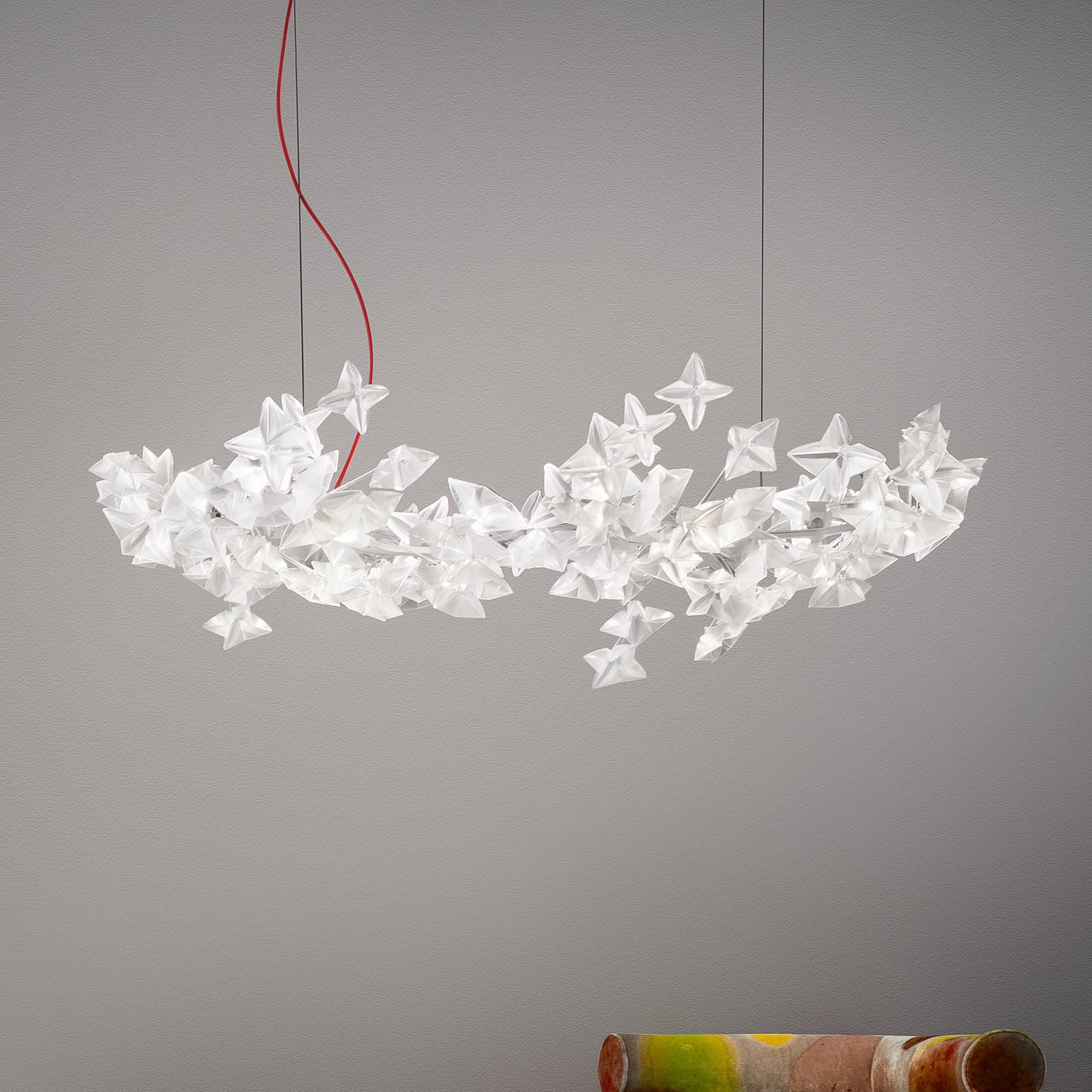 Slamp Hanami Suspension Hängelampe, rotes Kabel von Slamp