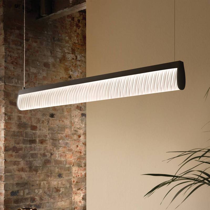 Slamp LED-Hängelampe Modula, plissé, schwarz von Slamp