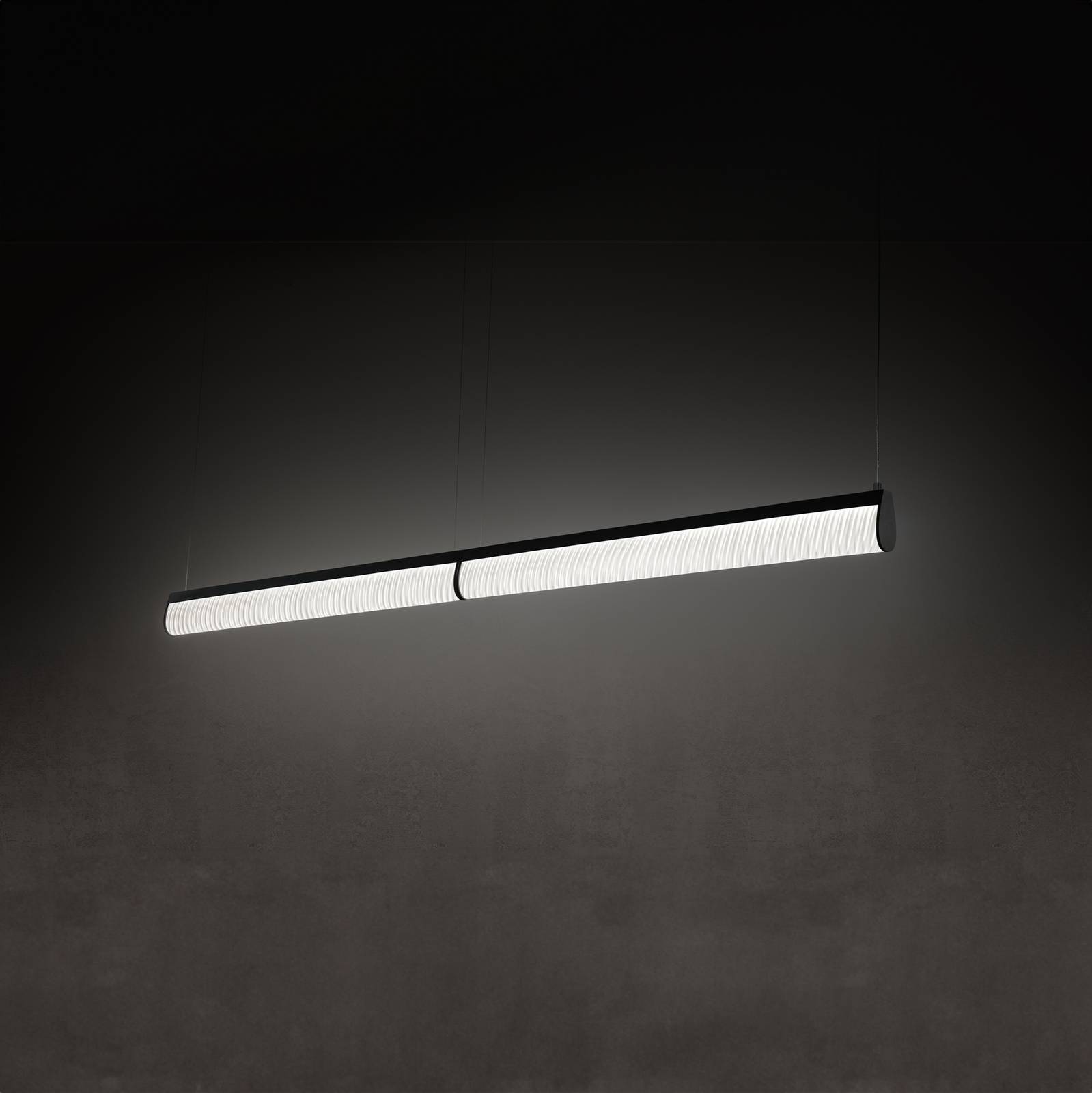 Slamp LED-Hängelampe Modula Double, plissé, schwarz Slamp LED-Hängelampe Modula Double, plissé, schwarz von Slamp