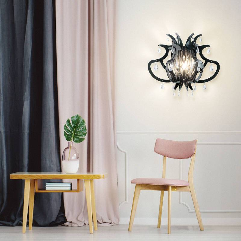 Slamp Medusa Designer-Wandleuchte, schwarz von Slamp