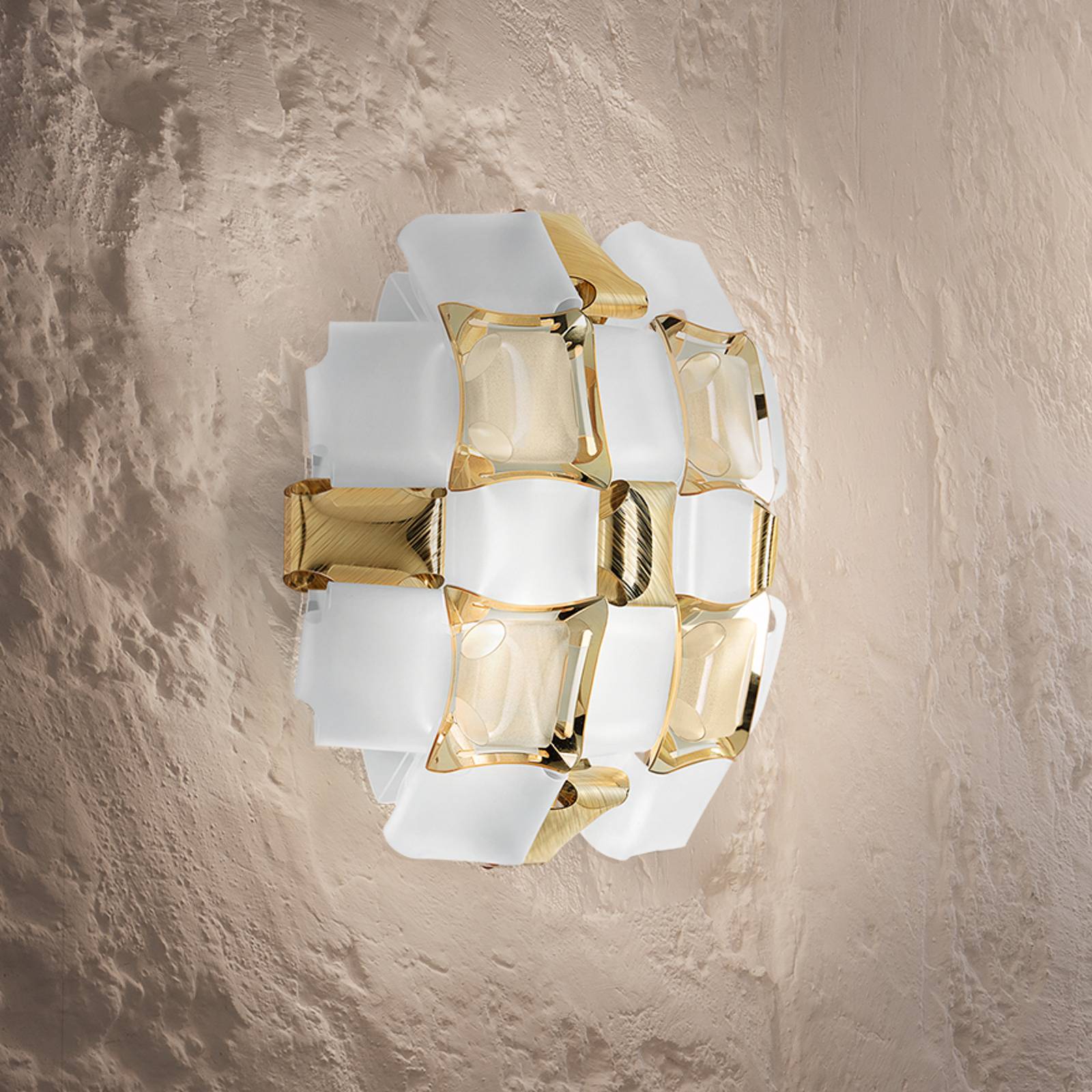 Slamp Mida Wandleuchte, 32x32 cm, gold/weiß Slamp Mida Wandleuchte, 32x32 cm, gold/weiß von Slamp