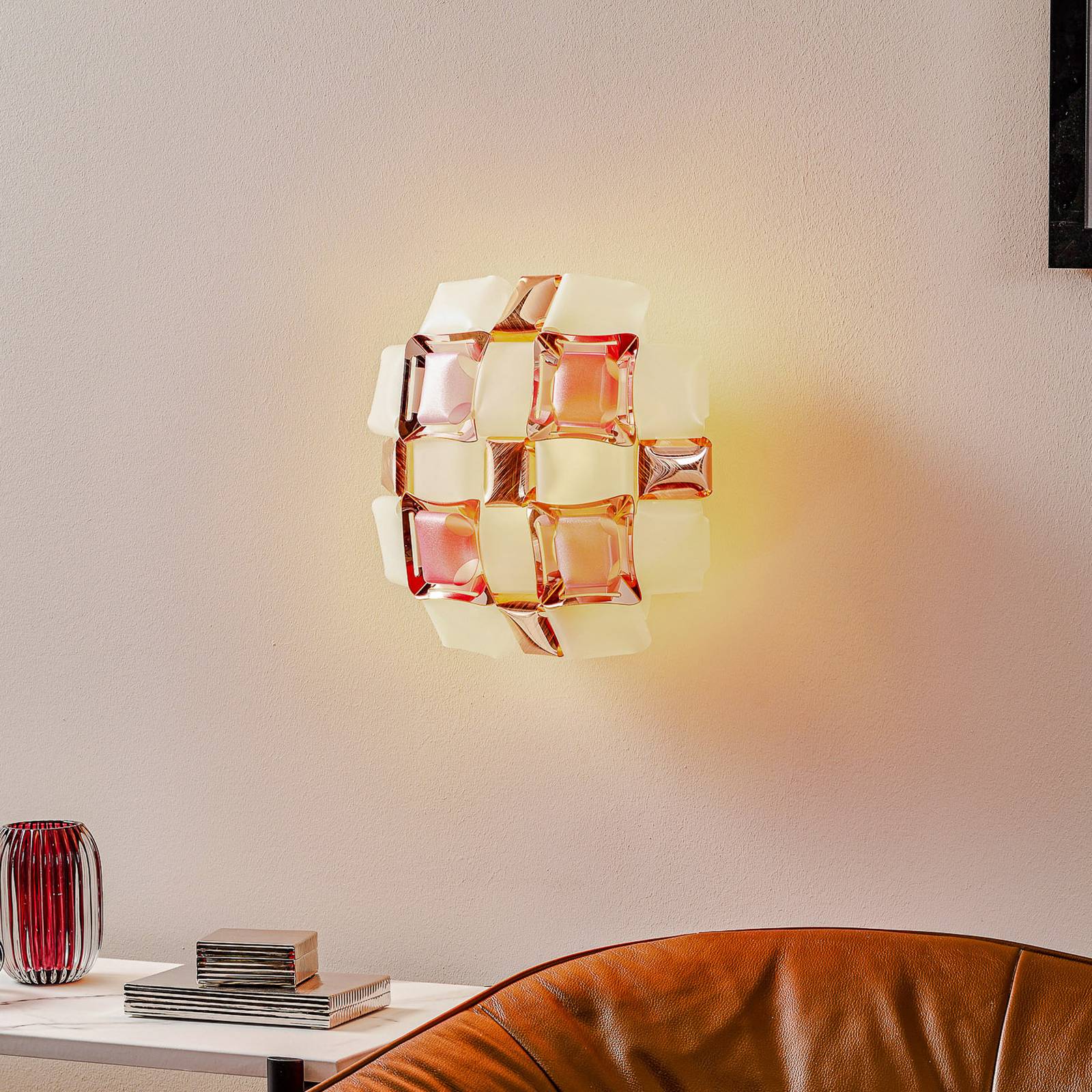 Slamp Mida Wandleuchte, 32x32 cm, rosé/weiß Slamp Mida Wandleuchte, 32x32 cm, rosé/weiß von Slamp