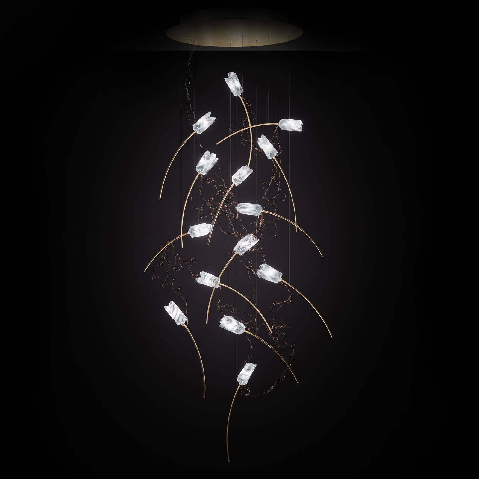Slamp Tulip 14 LED-Hängelampe prisma/messing rund Slamp Tulip 14 LED-Hängelampe prisma/messing rund von Slamp