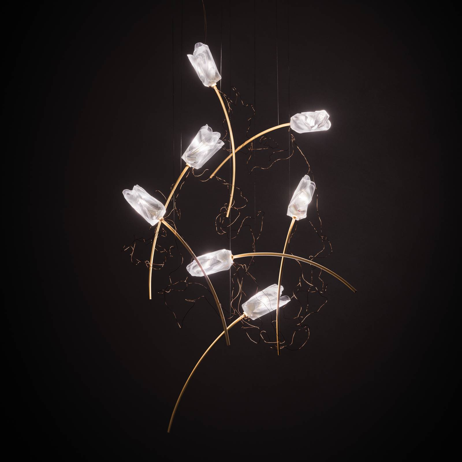 Slamp Tulip 7 LED-Hängelampe prisma/messing rund Slamp Tulip 7 LED-Hängelampe prisma/messing rund von Slamp