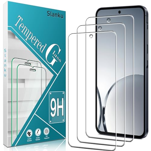 Slanku [3 Pack Displayschutzfolie für Samsung Galaxy A55 5G gehärtetes Glas, 9H Härte, hüllenfreundlich, blasenfrei, kratzfest, einfach zu installieren von Slanku