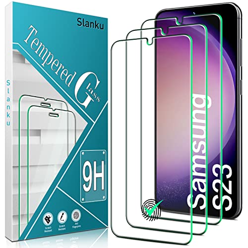 Slanku 3 Stück, Schutzglas für Samsung Galaxy S23 5G Schutzfolie, Fingeuck-ID, Frei von Kratzern, 9H Härte, 0.33mm Ultra-Klar Displayschutzfolie, Blasenfrei, Ultrabeständig von Slanku