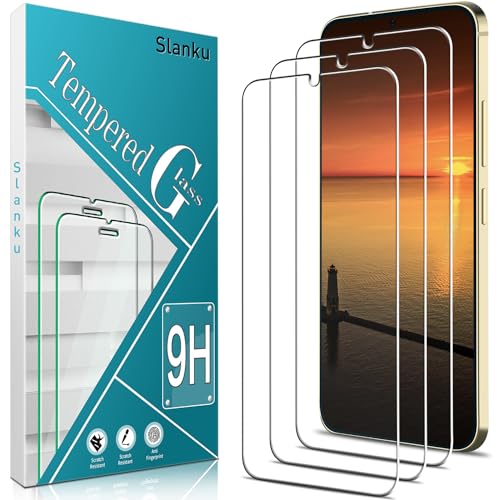 Slanku 3 Stück, Schutzglas für Samsung Galaxy S24 Plus 5G Schutzfolie, Fingeuck-ID, Frei von Kratzern, 9H Härte, 0.26mm Ultra-Klar Displayschutzfolie, Blasenfrei, Ultrabeständig von Slanku