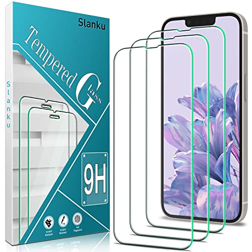 Slanku 3 Stück, Schutzglas für iPhone 14, 13, 13 Pro (6,1") Schutzfolie, Frei von Kratzern, 9H Härte, 0.33mm Ultra-klar, Blasenfrei, Ultrabeständig, HD Displayschutzfolie von Slanku