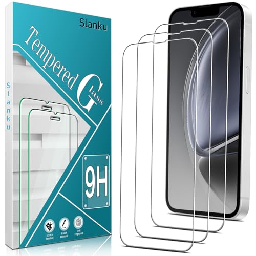 Slanku 3 Stück Displayschutzfolie für iPhone 16e, gehärtetes Glas, Härtegrad 9H, hüllenfreundlich, blasenfrei, kratzfest von Slanku