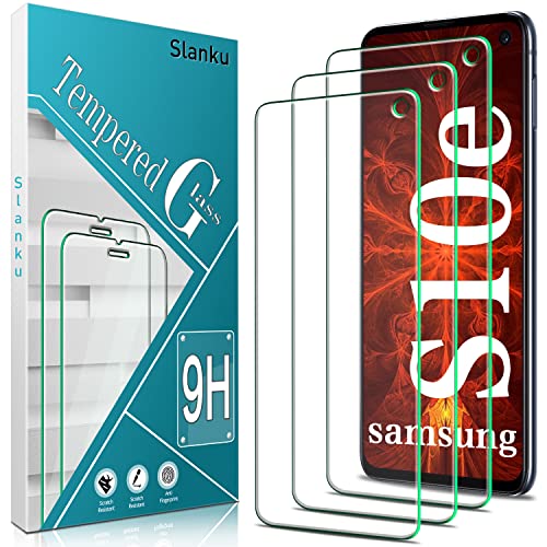 Slanku 3 Stück Schutzglas für Samsung Galaxy S10e Schutzfolie, Frei von Kratzern, 9H Härte, HD Displayschutzfolie, 0.33mm Ultra-klar, Blasenfrei, Ultrabeständig von Slanku