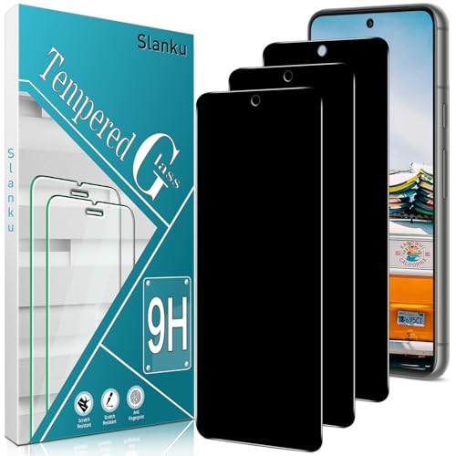 Slanku Displayschutzfolie für Google Pixel 8 Pro, gehärtetes Glas, Anti-Spionage, 9H Härte, hüllenfreundlich, keine Blasen, Anti-Kratzer, 3 Stück von Slanku