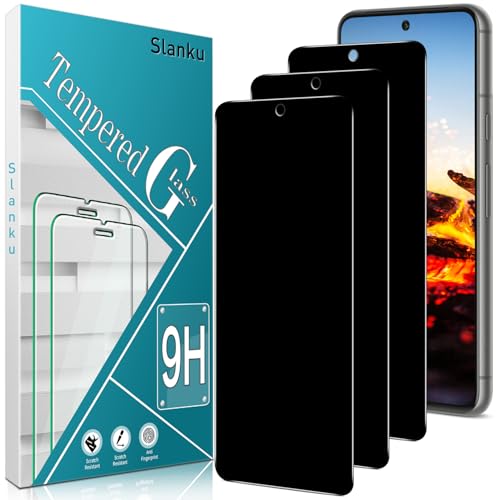 Slanku Displayschutzfolie für Google Pixel 8 aus gehärtetem Glas, Anti-Spionage, 9H Härte, hüllenfreundlich, keine Blasen, Anti-Kratzer, 3 Stück von Slanku