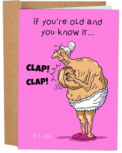 Sleazy Greetings Lustige Geburtstagskarte für Frauen mit passendem Umschlag, 12,7 x 17,8 cm, Aufschrift "If You're Old and You Know It" von Sleazy Greetings