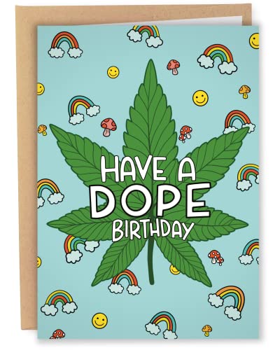 Sleazy Greetings Lustige Geburtstagskarte für Männer Frauen,Marihuana Geburtstagskarte,Have A Dope Geburtstagskarte für Raucher,Lustige Cannabis Geburtstagskarte für Sie und Ihn,Cannabis Grußkarte von Sleazy Greetings