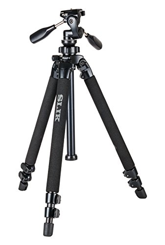 SLIK Pro 400DX Stativbeine – mit 3-Wege-Schwenk-/Neige-Schnellspannkopf, für spiegellose/DSLR-Kameras von Sony, Nikon, Canon, Fuji und mehr, Schwarz (615-400) von Slik