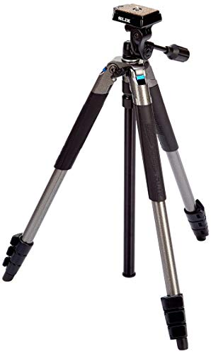 Slik Sprint Pro III Stativ mit 3-Wege-Panorakopf, Grau Metallic von Slik