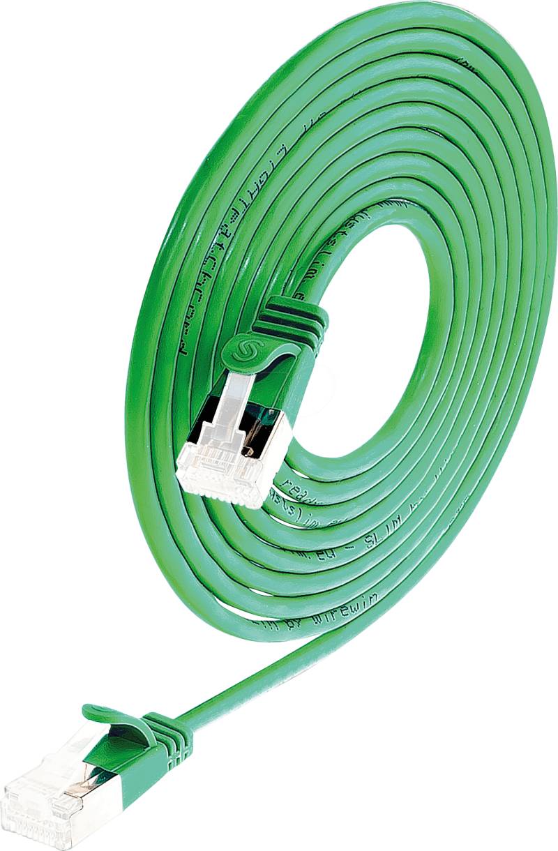 SLIM SL6A 1,5 GN - Cat.6a SLIM-Light-Kabel, U/FTP, 1,5 m, grün von Slim