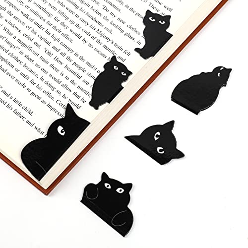 Magnetische Lesezeichen Schwarze Katze Lesezeichen für Frauen Niedliche Katzen Lesezeichen für Katzenliebhaber Geschenke Magnetische Buchseiten Marker für Lehrer, Studenten, Buchliebhaber (6 Stück) von Sliverdew