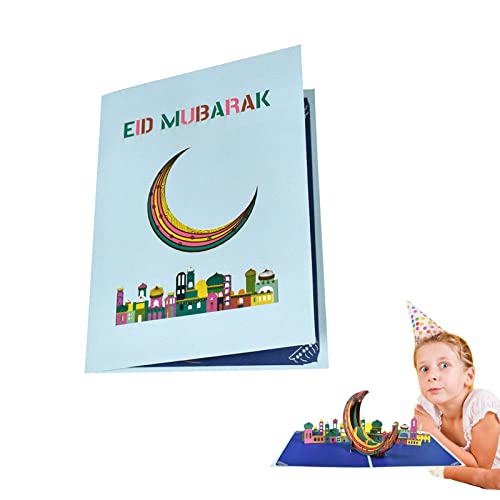 Sloane 3D Pop-Up Eid Mubarak Karte – Ramadan Mubarak Grußkarte | Creative Castle Moon Dankeskarten Mit Umschlägen | Frohe Eid Mubarak-Grußkarten Für Muslimische Ramadan-Party-Zubehör von Sloane