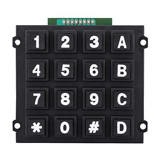 Sluffs 16 Tasten 4x4 Drucktasten-Tastaturmodule, tragbares externes MCU-Tastaturmatrixmodul, kleines ABS, einfach anzuschließen und zu verwenden für Einzelchip-Mikrocontroller von Sluffs