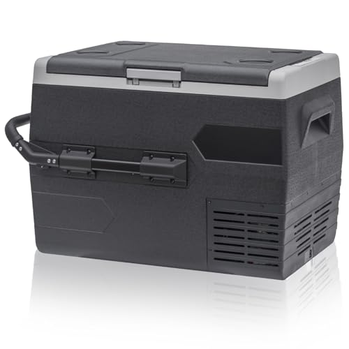 Smad Autokühlschrank 65L Kühlbox, 12V Tragbare Elektrische Kühlbox mit Rädern und Becherhaltern, 12/24V Kompressor Kühlschrank für Auto, LKW, Wohnmobil, Outdoor, -20°C bis 20°C von Smad