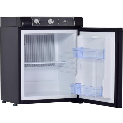 Smad Gas Camping Kühlschrank 40L, Kühlschrank 12V 230V Gas, Tragbarer Campervan Kühlschrank für Wohnwagen, LKW, Wohnmobil, Garage, Camping, Reise, Schwarz von Smad
