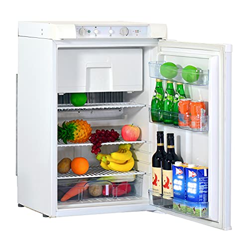 Smad Kühlschrank 12V 230V Gas, Gas Kühlschrank mit Gefrierfach, Kombinierter Kühlschrank mit Gefrierfach 100L, Geräuschloser Kühlschrank für Camping, Haus, Wohnwagen, Garage, Gite, Weiß Smad Kühlschrank 12V 230V Gas, Gas Kühlschrank mit Gefrierfach, Kombinierter Kühlschrank mit Gefrierfach 100L, Geräuschloser Kühlschrank für Camping, Haus, Wohnwagen, Garage, Gite, Weiß von Smad