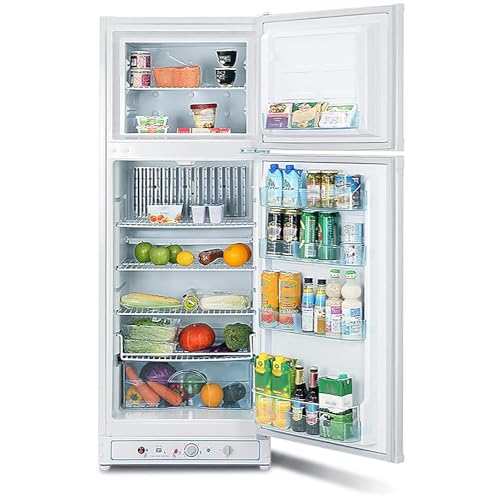 Smad Kühlschrank mit Gefrierfach, Gas/230V, Kühl-Gefrierkombination (203L+62L), für Gîte, Garage, Camping, Wohnmobil, 265L, Weiß von Smad