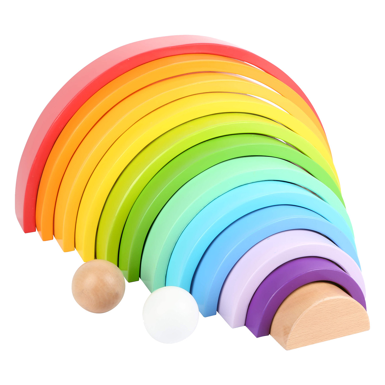 Small Foot Holzbausteine Regenbogen XL (11412) | Puzzle | Kindergartenp?dagogik | Montessori-Ausf?hrung | hochwertiges Holz | schonend gef?rbt von Small Foot