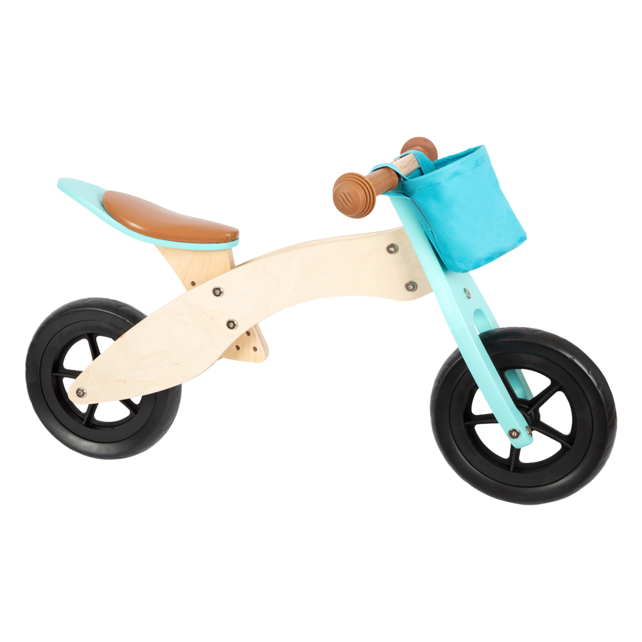 Small Foot Lauf- & Dreirad Maxi 11609 | T?rkis | ab 1 Jahr | Holz | Bewegungsspielzeug | 2-in-1 | Sattelh?he & Sitzabstand dreifach verstellbar von Small Foot