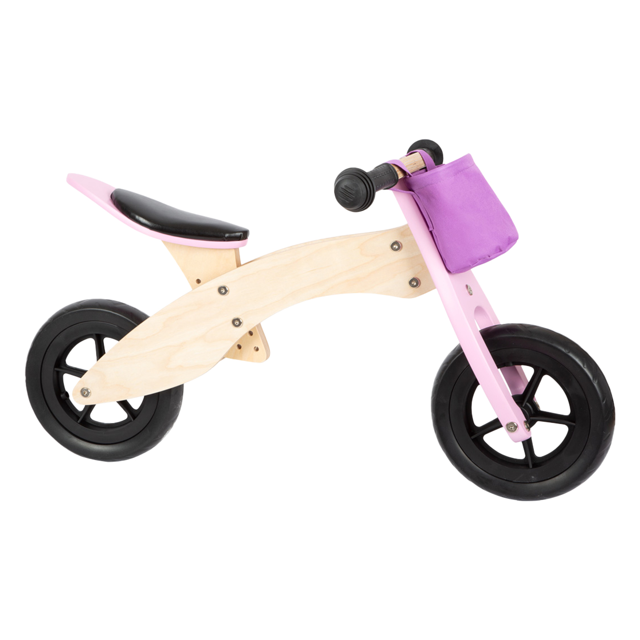 Small Foot Lauf- und Dreirad Maxi rosa | ab 1 Jahr | Holz | verstellbar | Bewegungsspielzeug | 2-in-1 | Sattelh?he & Sitzabstand dreifach verstellbar von Small Foot