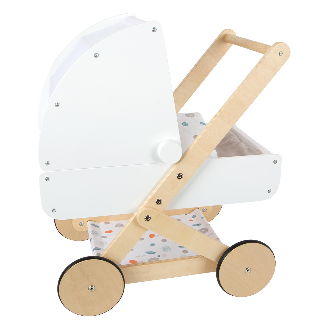 Small Foot Little Button 11914 | Puppenwagen | klappbares Dach | Sitzfl?che mit praktischen Stauraum | Abgerundete Kanten | Geeignet f?r bis zu 46cm von Small Foot