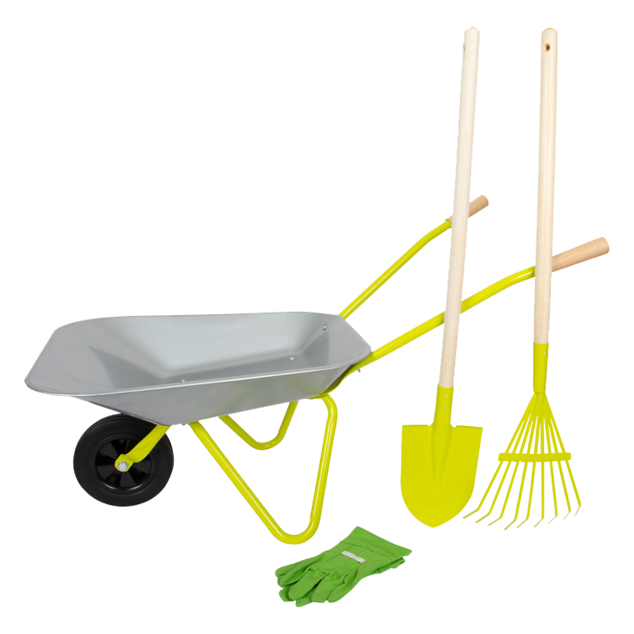 Smallfoot Schubkarre mit Gartenwerkzeug (11627) | ab 3 Jahre | Outdoor | Schubkarren | Gartenwerkzeug | Garten von Small Foot