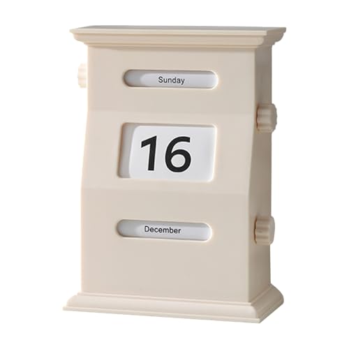 Smallan 2025 Skandinavischer Stil Vintage Immerwährender Tischkalender, Täglicher Büro Home Dekoration Kalender, Wiederverwendbarer Immerwährender Kalender (Weiß, 15.5 x 11 cm) von Smallan