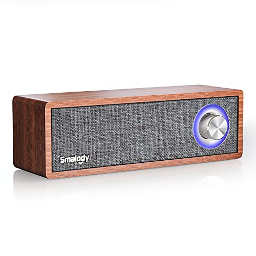 Smalody Holz Retro-Bluetooth-Lautsprecher, Tragbare Mini-Bluetooth-Lautsprecher, Vintage-Holzlautsprecher für die Raumdekoration, Perfekt für Cafés, Restaurants, Vintage-Coth-Läden, Schlafzimmer von Smalody