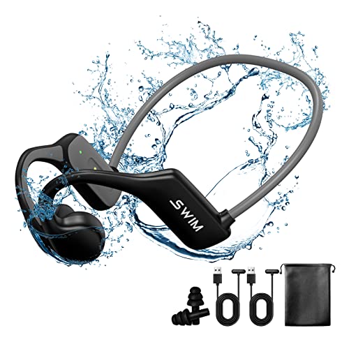 Smalody Knochenleitungskopfhörer, Open-Ear-Sportkopfhörer mit Mikrofon, wasserdichtes IP68-Bluetooth-Headset mit 32 GB Speicher zum Schwimmen, Laufen, Training, Fahren von Smalody
