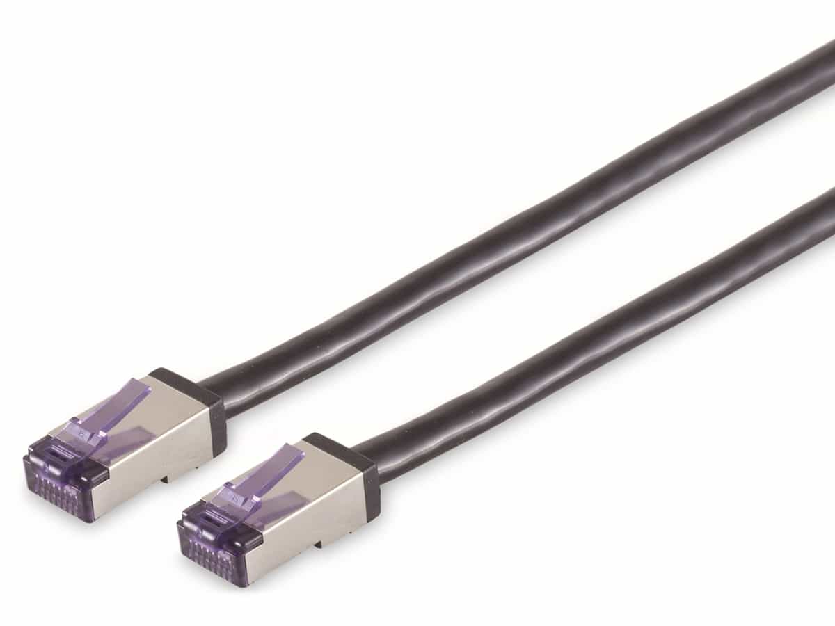 SMART-MULTIMEDIA CAT.6a Netzwerkkabel Superflex, S/FTP, schwarz, 0,25m von Smart-Multimedia