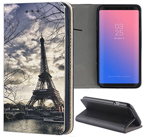 Handyhülle für Samsung Galaxy S7 Edge G935F Hülle Premium Smart Einseitig Flipcover Hülle Samsung Galaxy S7 Edge G935F Flip Case Handyhülle Motiv (1452 Eifelturm Paris Frankreich Seine) von hattie's
