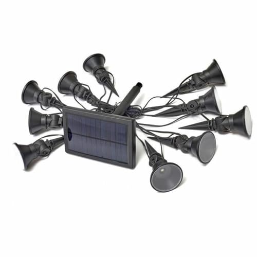 Set mit 10 Spots a piquer le Long des allées, Reliés für EIN Kabel von 6,5 m, Abstand von 50 cm zwischen Chaque Spot. Luminosité von 5 Lumen, schwenkbare Spots individuellement. Charge au Soleil, von Smart Solar