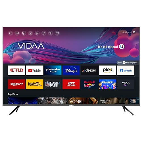 SMART TECH Smart TV, 43 Zoll 4K UHD, VIDAA OS, WiFi, DVB-T2/C/S2, HbbTV, Netflix, YouTube, Prime Video, Dolby Audio, HDMI, USB, 2023 [43UV10V1] von Smart Tech