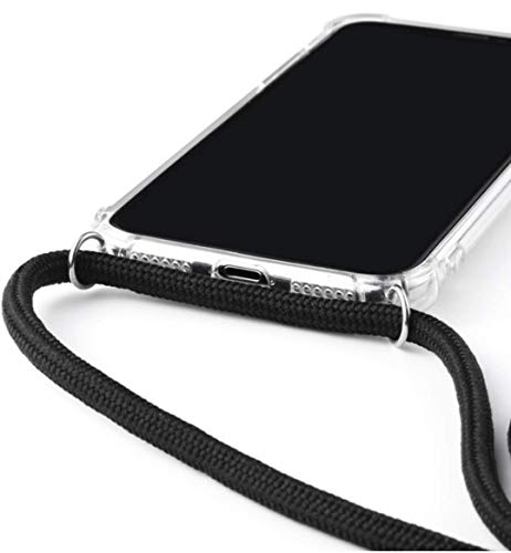S+Mart Handy Schutzhülle + Trageband / Handy Umhängeband Huawei MATE 20 Lite schwarz von Smart