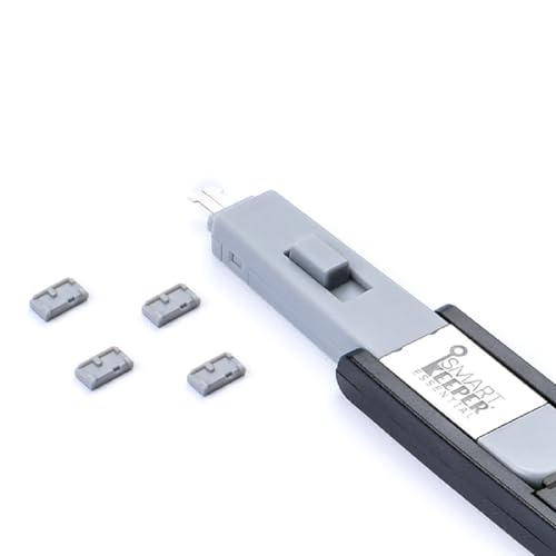 SmartKeeper ESSENTIAL / 4 x Micro USB B-Port Blockers + Key / Grau von SmartKeeper
