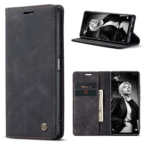 SmartLegend Handyhülle für Xiaomi Redmi Note 11 4G/Xiaomi Redmi Note 11S Hülle Premium PU Leder Flip Wallet Case Klapphülle Klappbar Lederhulle Stoßfest Silikon Bumper Schutzhülle Tasche - Schwarz von SmartLegend