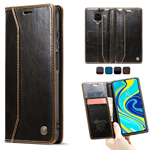 SmartLegend Handyhülle für Xiaomi Redmi Note 9S / Redmi Note 9 Pro Hülle Premium Leder PU Flip Marmor Muster Case Magnetisch Klapphülle Schutzhülle für Xiaomi Redmi Note 9 Pro Max Tasche - Kaffee von SmartLegend