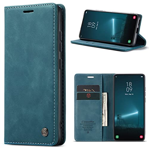 SmartLegend Schutzhülle für Samsung Galaxy S22 5G, Leder, Premium-PU-Geldbörse, [Magnet] [Kartenfächer] [Standfunktion ] Schutzhülle mit Klappdeckel für S22 – Blau/Grün von SmartLegend