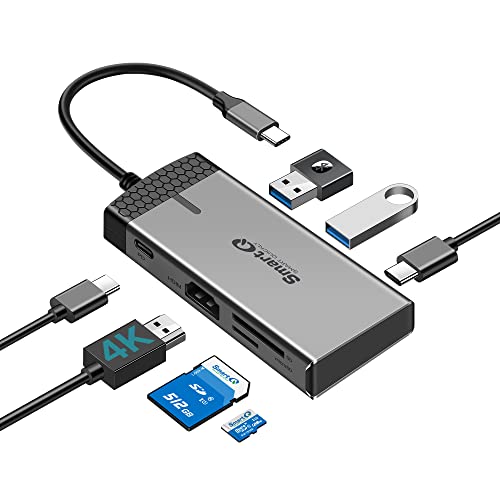 SmartQ H352 USB C Hub, USB-C Hub (7-in-1) mit 4K HDMI, 100W Power Delivery, USB-C und 2 USB-A 5 Gbps Datenanschlüsse, microSD und SD Kartenleser, für MacBook Air, MacBook Pro, XPS und mehr von SmartQ
