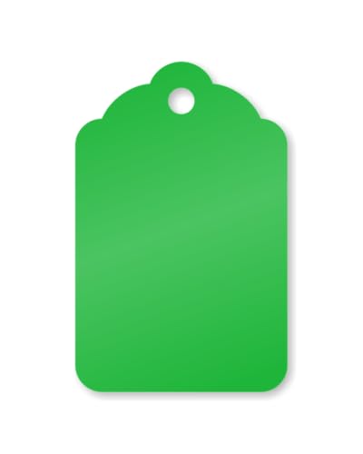 SmartSign 1000 Stück grüne Blanko-Geschenkanhänger, Größe 3, 13-Punkt, extra dick, blanko, Karton mit Jakobsmuschel-Oberseite, 3,2 x 2,2 cm, vorgestanzt, beschreibbar, für Einzelhandel/Geschenke von SmartSign